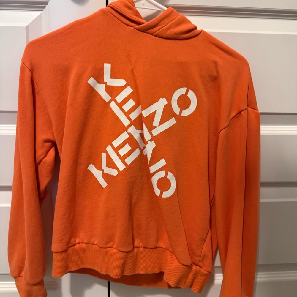 Kenzo Kids Vibrant Orange Sweatshirt with White Lettering